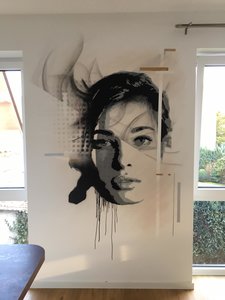 gesicht abstrakt graffiti vechta auftrag stencil